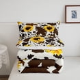 thumbnail image 5 of Sunflower Cow Comforter Set for Kids Girls Boys,Rustic Cowhide Brown Bedding Set with Yellow Floral Ultra Soft,Twin Wildlife Farmhouse Cow Duvet Insert Abstract Milk Cow Bedding Collections 2pcs, 5 of 5