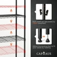 thumbnail image 4 of CAPHAUS 3/4/5-Tier Adjustable Height Wire Shelving Unit, Wire Rack Shelving, Metal Steel Storage Shelves, Garage Shelving Storage Organizer, Utility Storage Shelf, 5-Tier Without Wheels, Black, 4 of 9
