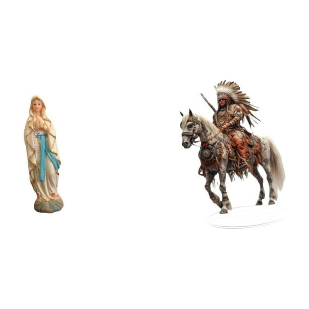 Estatua De La Virgen María Lutero Caballero, Figura Decorativa De Resina, Escultura De Jesús Lutero, Adorno Acrílico, Centro De Mesa, Impermeable, Regalo Para El Hogar