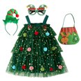 thumbnail image 4 of Christmas Kids Girls Sequin Stars Xmas Tree Dress Sleeveless Layered Tulle Tutu Dress Plush Ball Xmas New Year Party Clothes, 4 of 5