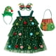 thumbnail image 4 of Christmas Kids Girls Sequin Stars Xmas Tree Dress Sleeveless Layered Tulle Tutu Dress Plush Ball Xmas New Year Party Clothes, 4 of 5
