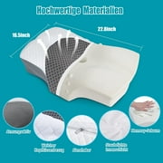 SAHEYER Neck Pillow Foam Bed Pillow for Ergonomic Neck and Shoulder Pain Memory Ergonomic Neck Support Orthopedic Pillow 25 x 15.98 x 4.17/5.31 inches , 2.86 Ib (Grey)