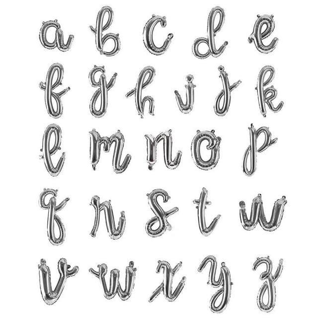 Globo de aluminio con letras pequeñas, diseño de fiesta de cumpleaños para bebé, letras de la A a la Z, globo de papel de aluminio