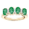 thumbnail image 2 of Star K� Oval 5x3 Genuine Emerald 4 Four Stone Band Ring, 2 of 9