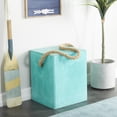 thumbnail image 2 of DecMode 15"W, 18"H Fiber clay Contemporary Outdoor Accent Table, Aquamarine, 1-Piece, 2 of 7