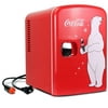 Coca-Cola Polar Bear 4L Portable Mini Cooler, 6 Can Beverage Mini Cooler for Travel