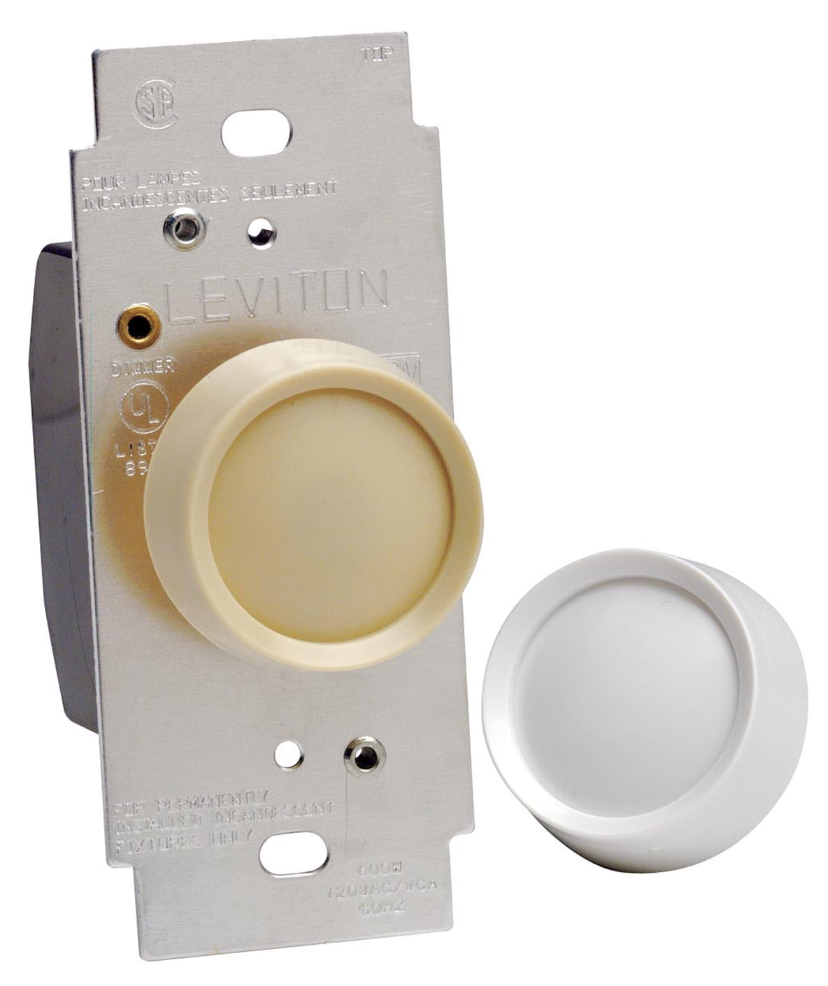 Lutron Electronics DNG-600PH-DK Single Pole Push Rotary Dimmer with Nightlight, 