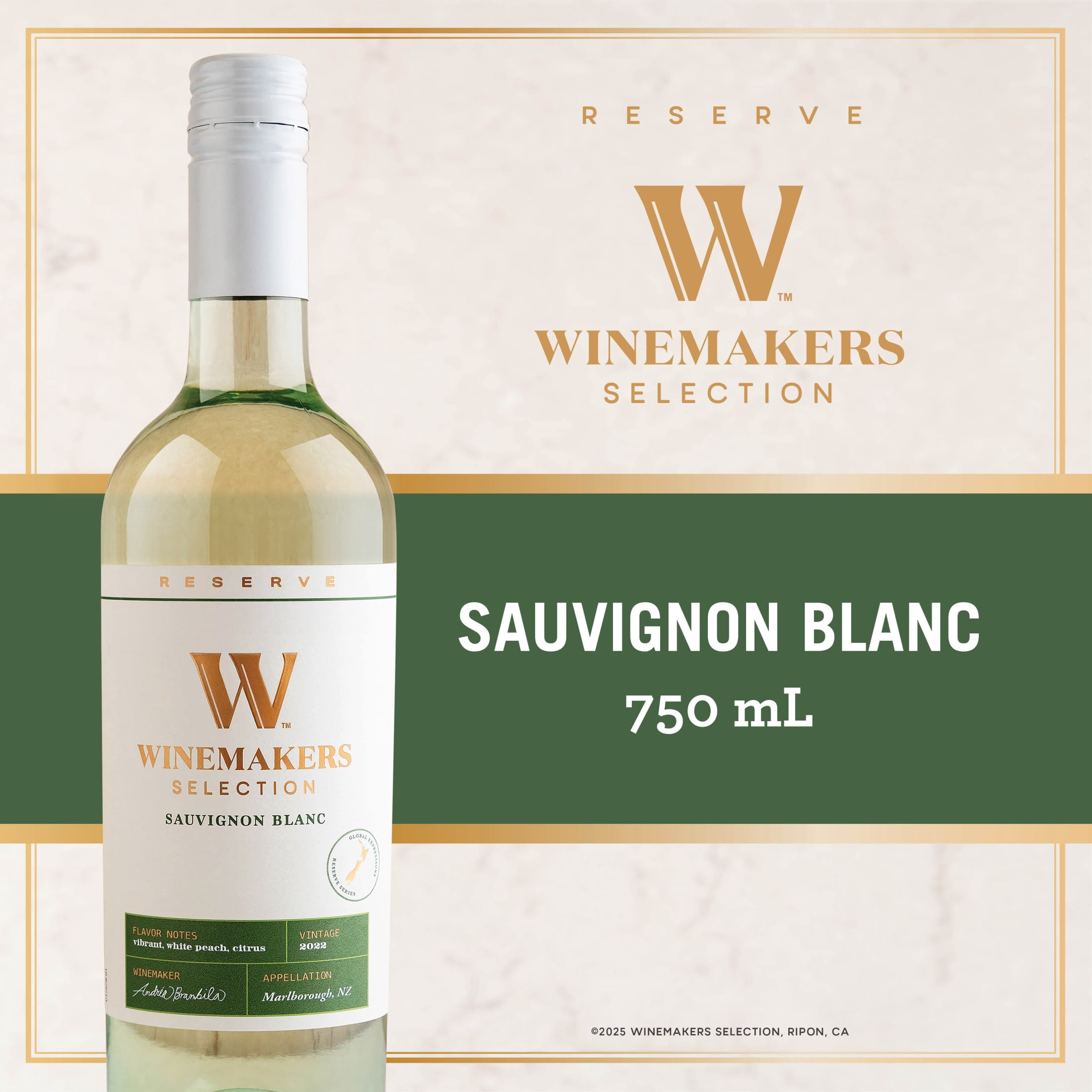 Winemakers Selection Sauvignon Blanc, White Wine, 750ml