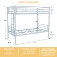 thumbnail image 2 of Alvantor Metal Bunk Bed Twin over Twin for Kids, Convertible 2 Beds, Heavy Duty Bed Frame with Under-Bed Storage for Bedroom Silver, 2 of 7