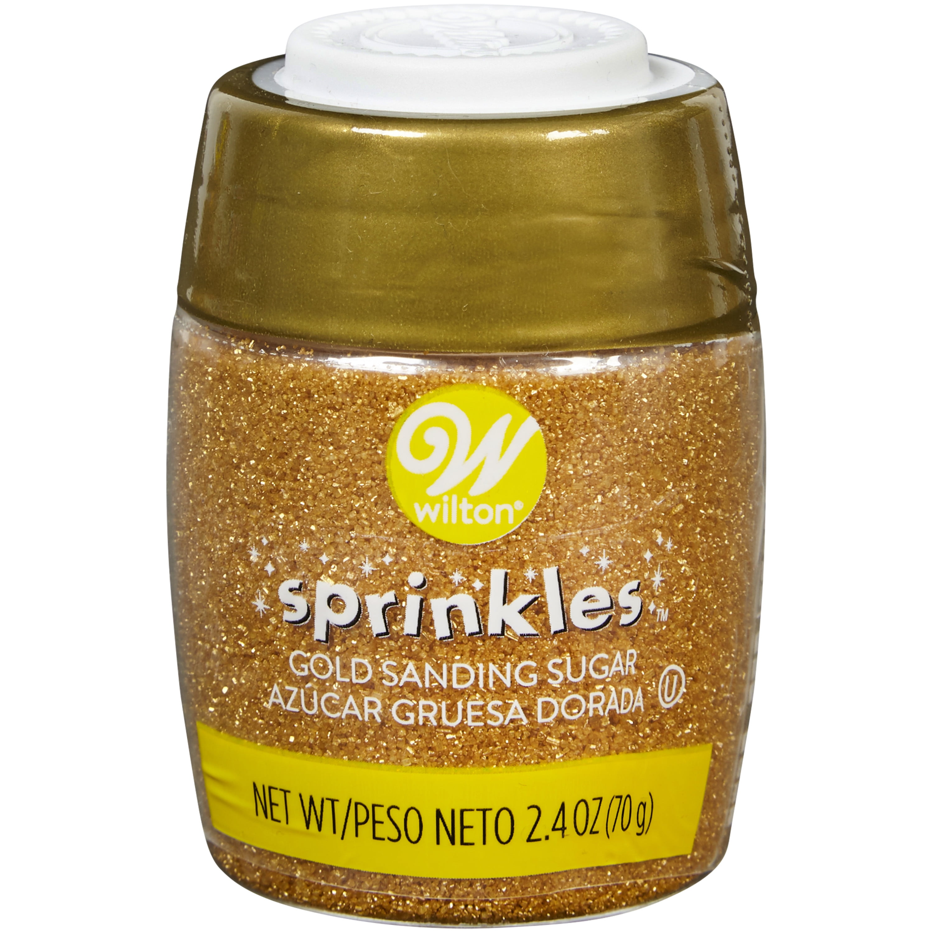 Wilton Metallic Gold Sanding Sugar Sprinkles, 2.4 oz.