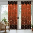 thumbnail image 3 of 1 Panel Outdoor Curtains for Patio Waterproof 54"x84", Orange Geometric Weatherproof Privacy Outsides Curtains, Ombre Modern Abstract Art Grommet Thermal Drapes for Cabana Porch Pergola, 3 of 8