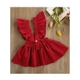 thumbnail image 3 of Aunavey Baby Girls Corduroy Suspender Skirt Kids Ruffled Casual Strap Sundress Overall Skirt Outfit, 3 of 6