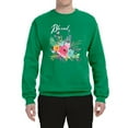 thumbnail image 2 of Wild Bobby, Cute Hearts and Flowers Blessed, Inspirational/Christian, Unisex Crewneck Graphic Sweatshirt, Kelly, X-Large, 2 of 3