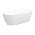 thumbnail image 5 of 67'' Glossy Acrylic Freestanding Soaking Bathtub with Classic Slotted Overflow and Toe-tap Drain in Chrome, 5 of 24