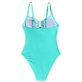 thumbnail image 4 of QURATI Swimwear Women'S V Neck Swimsuit Adjustable Spaghetti Straps Bathing Suit Swimwear Sky Blue L, 4 of 7