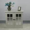 thumbnail image 4 of Accent Cabinet, Mirrored Sideboard&nbsp;Storage with Decorative Doors, Anti-Tip Strings, White MDF 3D Wood Grain, 30.75 Inch W, 4 of 11