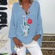 thumbnail image 2 of Moda Mujer Camiseta de manga larga Otoño Frente abierto Prendas de abrigo sueltas Impresión Blusa Abrigo Tops Pompotops FGAJ14557, 2 of 5