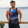 thumbnail image 6 of Cauagu Artistic Moon Rose Print Men's Sleeveless Muscle Shirts,Tank Tops Quick Dry Workout Tank Top Gym Muscle Tee Fitness Bodybuilding T Shirt for Men-Large, 6 of 7