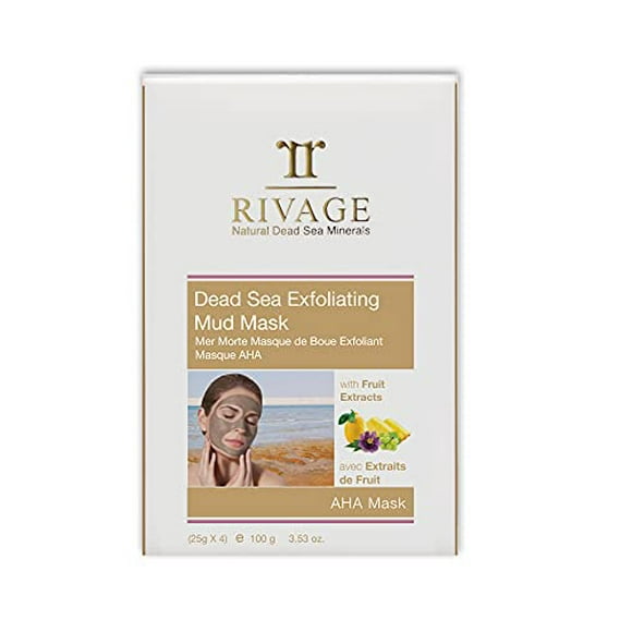 RIVAGE NATURAL DEAD SEA MINERALS Exfoliating Mud Mask WITH FRUIT EXTRACTS and 100% AUTHENTIC DEAD SEA MUD