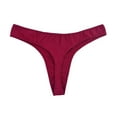 thumbnail image 3 of Timegard 3pc Thong for Women Cotton Low Waist Stretch Comfort Underwear Solid Color Ladies Panties, 3 of 3