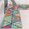 thumbnail image 2 of Kitchen Rugs Sets Of 2,Multicolor Ethnic Geometric Pattern Anti Fatigue Kitchen Mat Rugs Non Slip Washable,Decorative Kitchen Floor Mats for Kitchen,Sink,Laundry,17"X47", 2 of 5