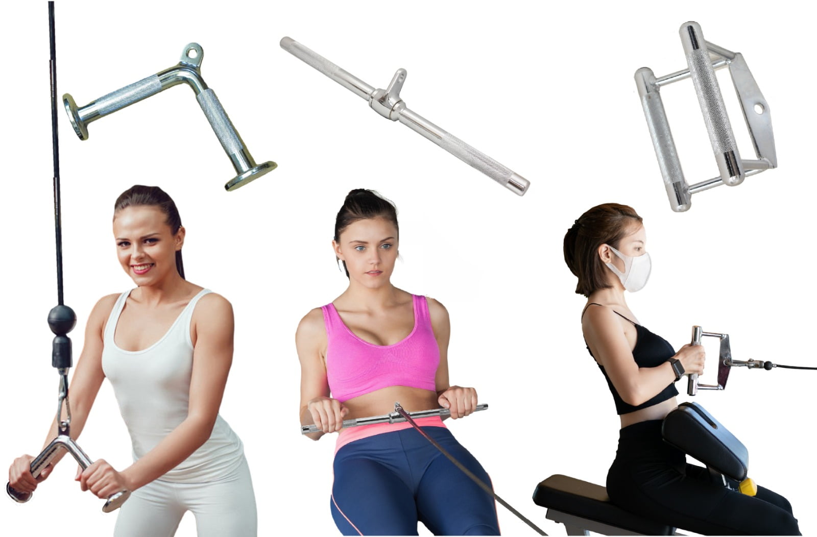 LAT Pulldown Attachments for Gym Double D knurled Handle Cable Machine Attachment Set with 2 Exercise Handles Weight Lifting Workout Accessories LAT Pulldown Attachments for Gym Double D knurled Handle Cable Machine Attachment Set with 2 Exercise Handles Weight Lifting Workout Accessories