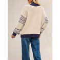 thumbnail image 5 of Women'S Fall Winter Knitted Colorblock Half-High Neck Fashion Lantern Long-Sleeved Pullover Sweater  S, 5 of 6