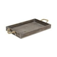 thumbnail image 1 of homeroots kitchen & dining 399614 Dark Brown Wooden Tray with Rope Handles, 1 of 1