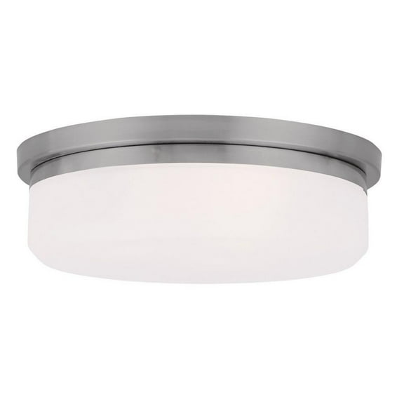 2 Light Flush Mount in Coastal Style 13 inches Wide By 4.25 inches High-Brushed Nickel Finish Bailey Street Home 218-Bel-1120103