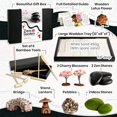 thumbnail image 3 of Zen Garden Kit for Desk 12x8in Sand Tray, Japanese Gift Set 14 Accessories and 6 Tools, Meditation Mini Zen Garden, Zen Sand Garden, Home Office Desk Decorations, Therapy Kit, Rock Decor, 3 of 6