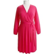 Women's Plus Belted Jersey Dress