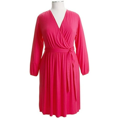 Women's Plus Belted Jersey Dress