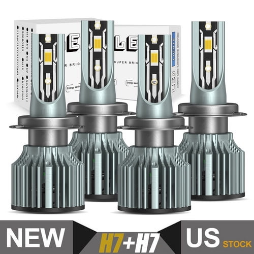 For BMW X1 2010-2015 2016 2017 2018 2019 4pcs Bright H7 LED Headlight High Low Beam Bulbs White