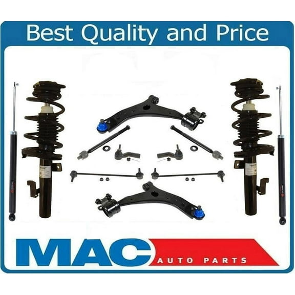 Front Struts Rear Shocks Lower Control Arms Tie Rods & Links for 04-09 Mazda 3