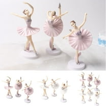 Cheers.US 3Pcs Dancing Girl Toy Ballerina Girl Cake Dancing Ballerina Girl Figurine Miniature Cake Decoration Figure Collection Playset