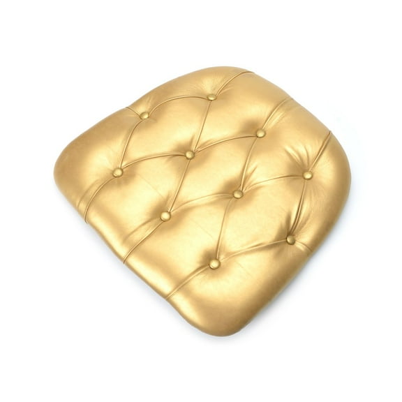 Commerical Seating Products CUP-V-Tufted-GL-WEB4 Indoor & Outdoor Gold Tufted Vinyl Cushions Set of 4 - 2 x 16 x 16 in.
