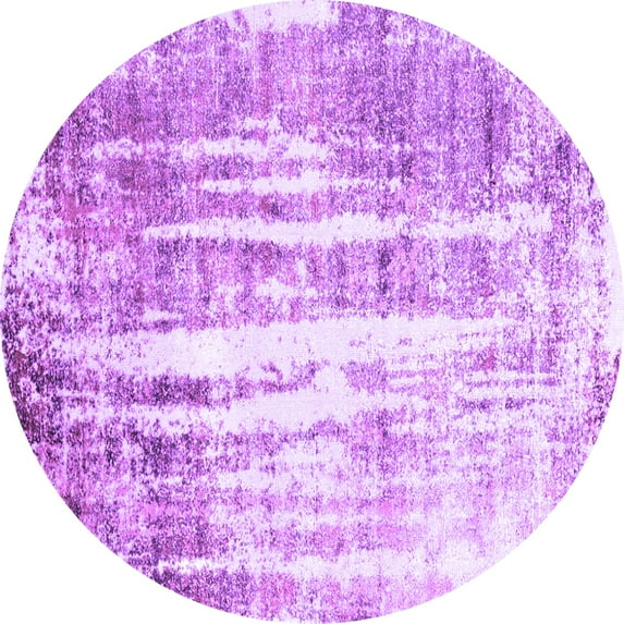 Ahgly Company Indoor Round Oriental Purple Industrial Area Rugs, 5' Round