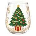 thumbnail image 2 of 2D Christmas Glass Cup, Festive Printed Holiday Drinkware with Santa Snowman Reindeer or Christmas Tree, Clear Glass for Winter Parties, Dinner Tables and Christmas Gifts, 2 of 8