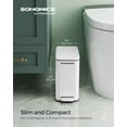 thumbnail image 2 of Bathroom Trash Can, 1.3 Gallon Small Trash Bin with Lid, Slim for Small Spaces, Stainless Steel Garbage Can, Soft Close, 2 of 7