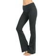 thumbnail image 3 of TheLovely Womens & Plus Stretch Cotton Fold-Over High Waist Bootcut Workout Flared Yoga Pants, 3 of 4