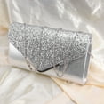thumbnail image 5 of Yongwei 1pc Women Evening Party Clutch Bags Handbag Flash Dinner Handbag Purse for Party and Wedding (Silver), 5 of 11