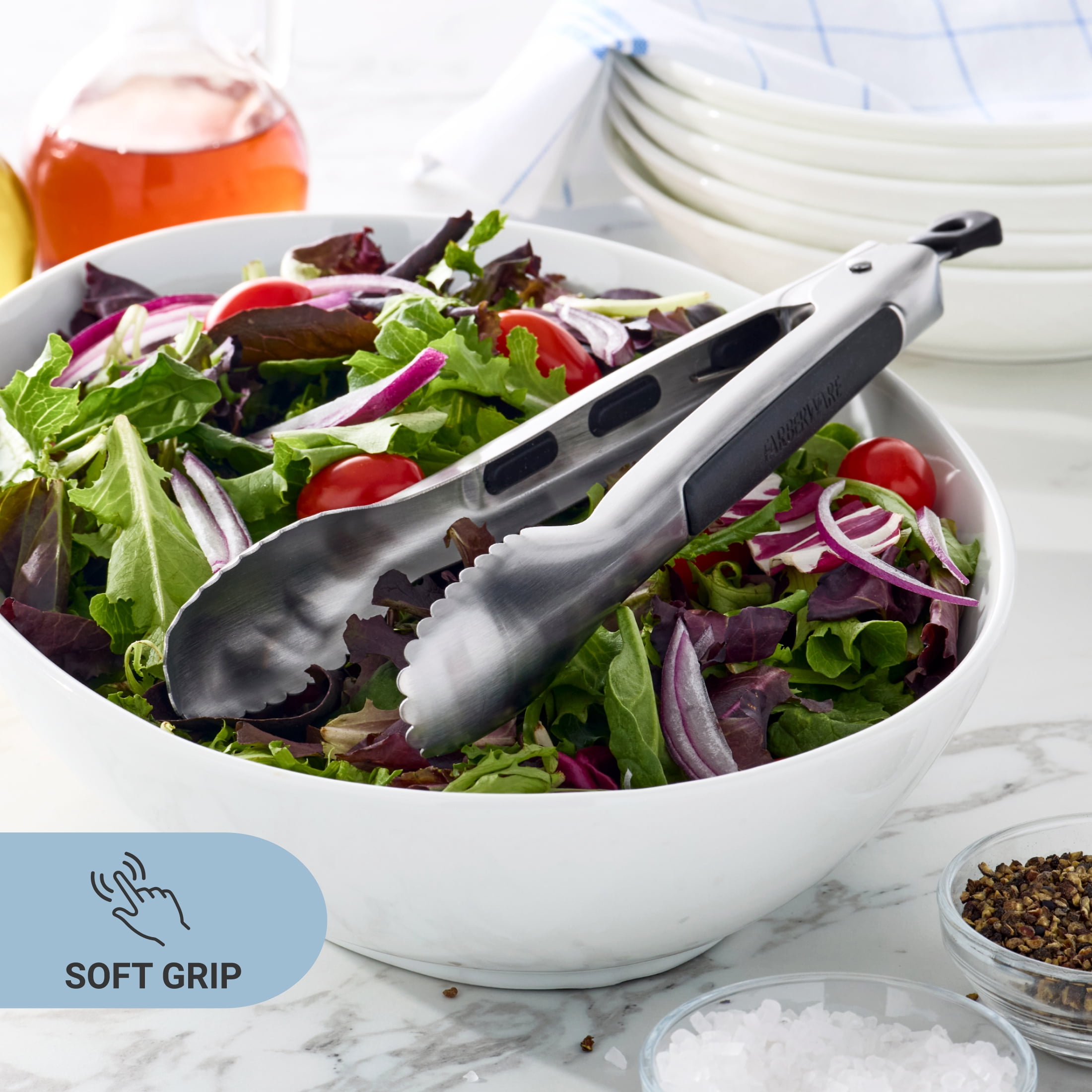 Farberware Professional Stainless Steel 10.5-inch Locking Kitchen Food Tongs