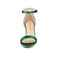 thumbnail image 5 of BLISSFUL STEP Women's Shoes Ankle Strap Buckle Block Heel Sandals Dark Green 9, 5 of 7