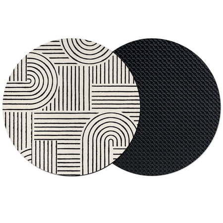 Black Boho Coasters Set of 2 Absorbent Coasters for Drinks Abstract Geometric Curves Lines Modern Coaster for Desk Coffee Table Protection Home Decor House Warming Gifts 4