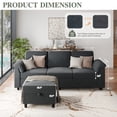 thumbnail image 6 of Sobaniilo 79.4" Sectional Sofa with Movable Storage Ottoman, L-Shaped Convertible Sofa Couch for Small Living Room, Dark Gray, 6 of 7
