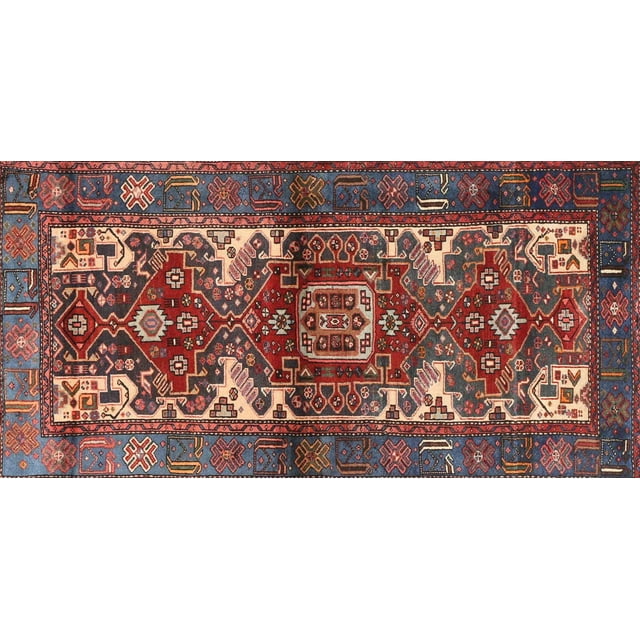 Ahgly Tapis Rectangulaire Traditionnel Rouge Safran Persan d'Intérieur, 4 Pieds x 6 Pieds