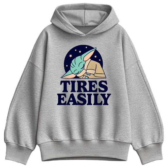 Star Wars - Tires Easily Grogu - Women's Oversized Fleece Hoodie Sweatshirt