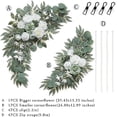 thumbnail image 2 of 2-Pack Sage Green & White Wedding Flower Swag Set, Large: 35.43"L x 14.56"W, Small: 24.80"L x 12.99"W, Artificial Flowers for Wedding Arch, Ceremony, Table Centerpieces, Wall Hanging, 2 of 9