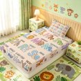 thumbnail image 4 of Manfei Forest Animals Twin Sheets, Alphabet Letter Bedding, Peach, 3pcs, 1 Flat Sheet, 1 Fitted Sheet and 1 Pillowcase, 4 of 6
