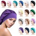 thumbnail image 1 of Chapeau de Sommeil Large Bandeau Élastique Satin Bonnet Extensible pour Femme, 1 of 10
